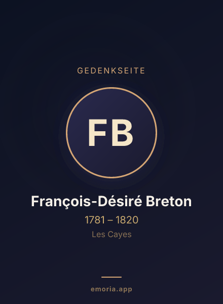 Gedenkportrait von François-Désiré Breton