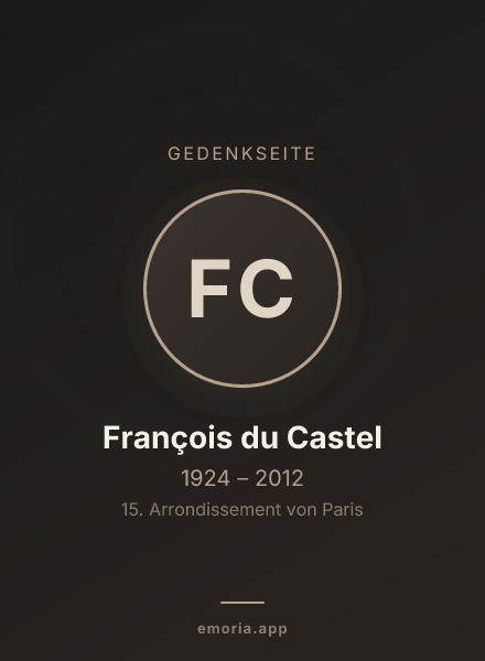 Gedenkportrait von François du Castel