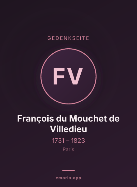 Gedenkportrait von François du Mouchet de Villedieu