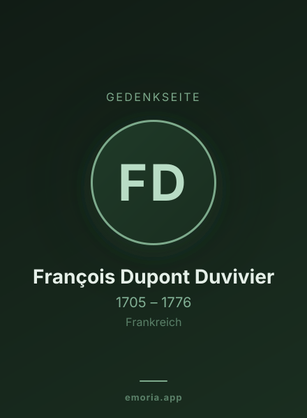 Gedenkportrait von François Dupont Duvivier