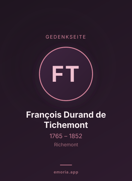 Gedenkportrait von François Durand de Tichemont