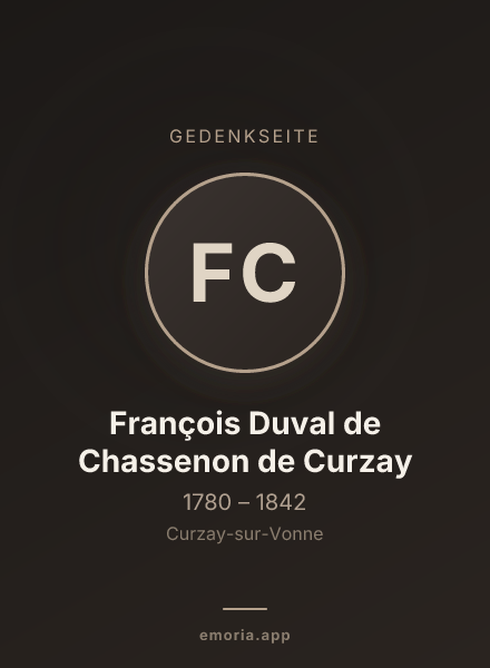 Gedenkportrait von François Duval de Chassenon de Curzay