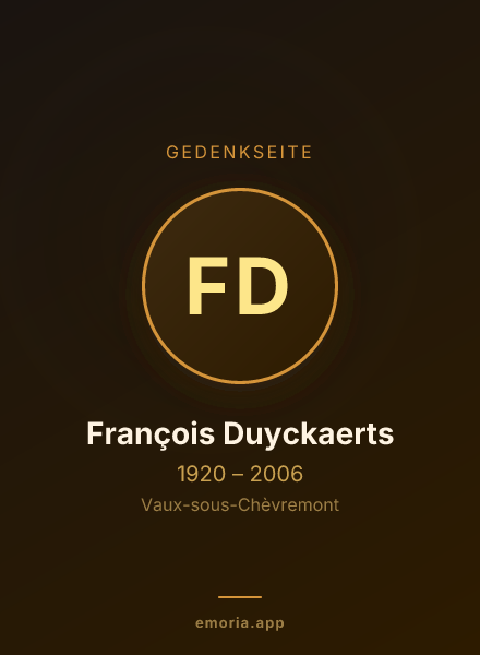 Gedenkportrait von François Duyckaerts