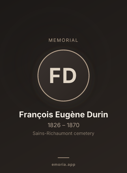 Memorial portrait of François Eugène Durin