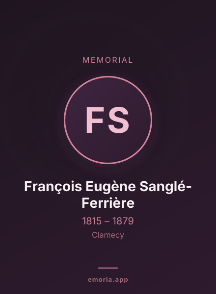 Memorial portrait of François Eugène Sanglé-Ferrière