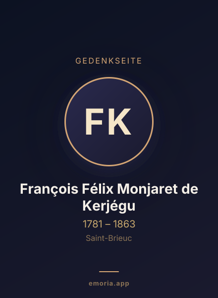 Gedenkportrait von François Félix Monjaret de Kerjégu