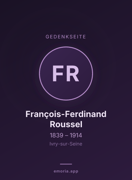 Gedenkportrait von François-Ferdinand Roussel