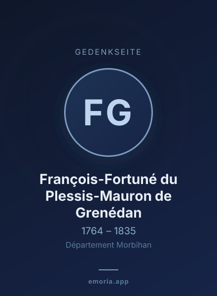 Gedenkportrait von François-Fortuné du Plessis-Mauron de Grenédan