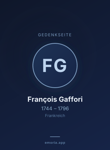 Gedenkportrait von François Gaffori