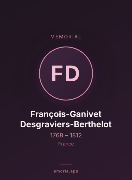 Memorial portrait of François-Ganivet Desgraviers-Berthelot