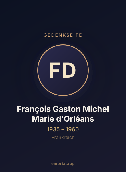 Gedenkportrait von François Gaston Michel Marie d’Orléans