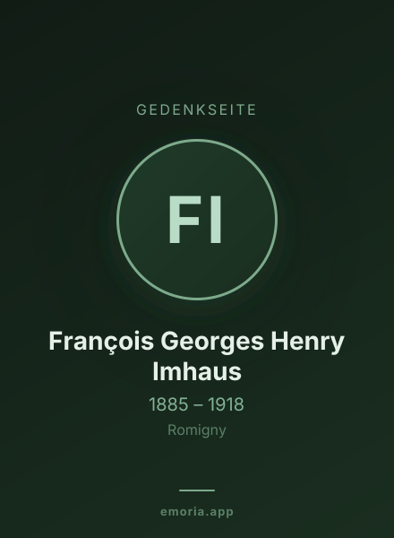 Gedenkportrait von François Georges Henry Imhaus