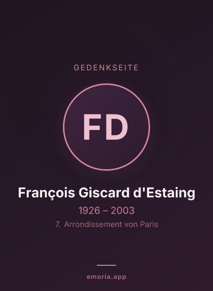 Gedenkportrait von François Giscard d'Estaing