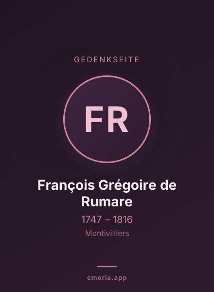 Gedenkportrait von François Grégoire de Rumare