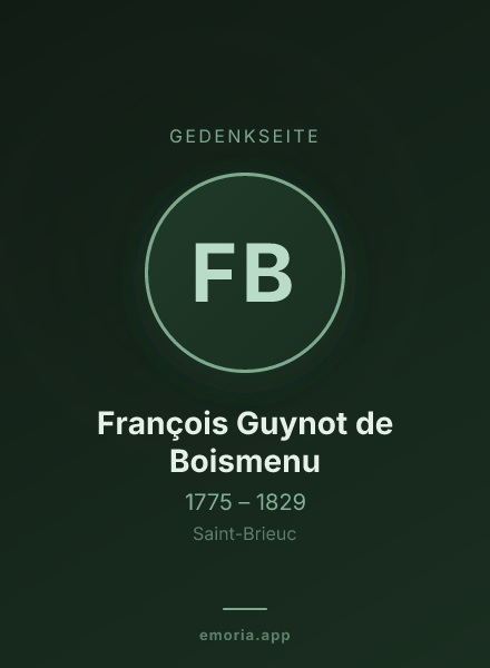 Gedenkportrait von François Guynot de Boismenu