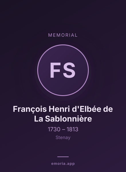 Memorial portrait of François Henri d'Elbée de La Sablonnière