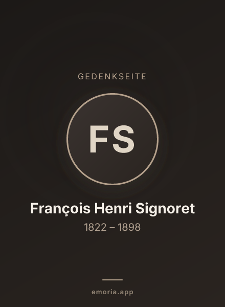 Gedenkportrait von François Henri Signoret