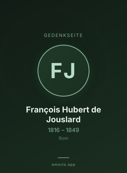 Gedenkportrait von François Hubert de Jouslard