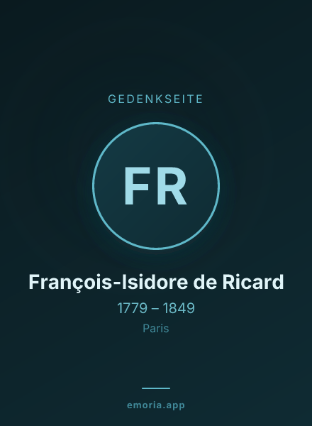 Gedenkportrait von François-Isidore de Ricard