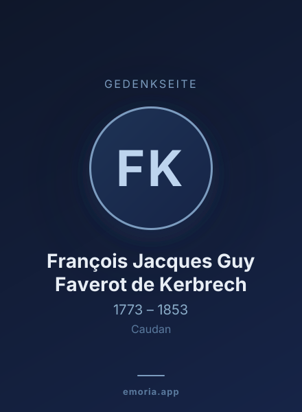 Gedenkportrait von François Jacques Guy Faverot de Kerbrech