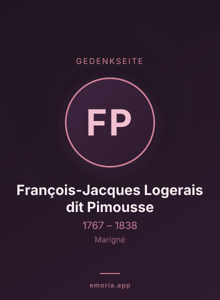 Gedenkportrait von François-Jacques Logerais dit Pimousse