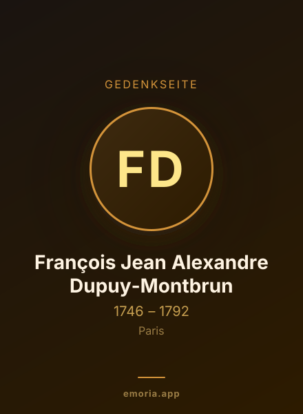 Gedenkportrait von François Jean Alexandre Dupuy-Montbrun