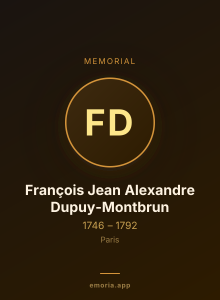 Memorial portrait of François Jean Alexandre Dupuy-Montbrun