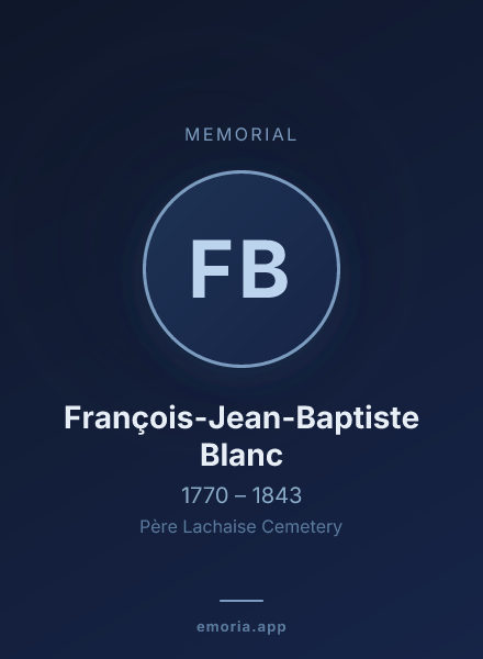Memorial portrait of François-Jean-Baptiste Blanc
