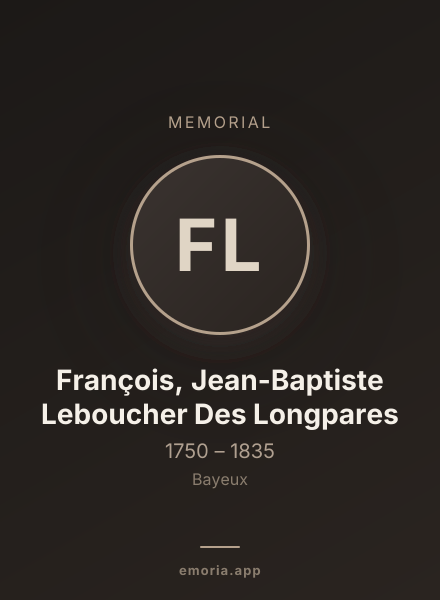 Memorial portrait of François, Jean-Baptiste Leboucher Des Longpares