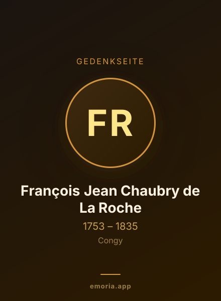 Gedenkportrait von François Jean Chaubry de La Roche