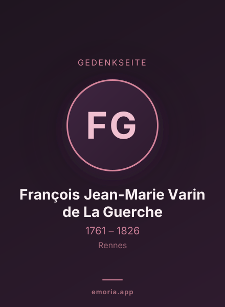 Gedenkportrait von François Jean-Marie Varin de La Guerche