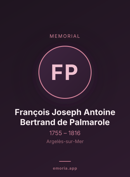 Memorial portrait of François Joseph Antoine Bertrand de Palmarole
