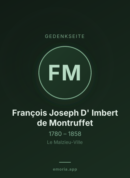 Gedenkportrait von François Joseph D' Imbert de Montruffet