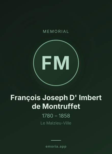 Memorial portrait of François Joseph D' Imbert de Montruffet