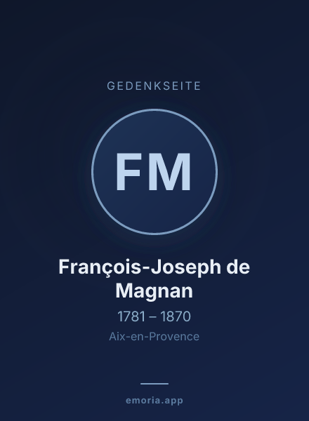 Gedenkportrait von François-Joseph de Magnan