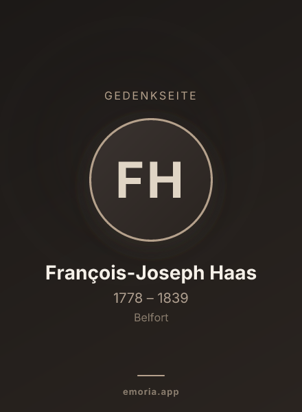 Gedenkportrait von François-Joseph Haas