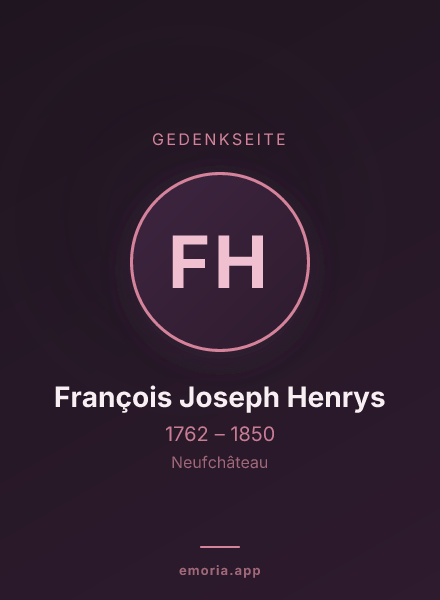Gedenkportrait von François Joseph Henrys