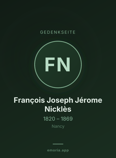 Gedenkportrait von François Joseph Jérome Nicklès