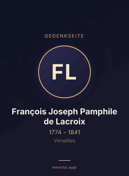 Gedenkportrait von François Joseph Pamphile de Lacroix