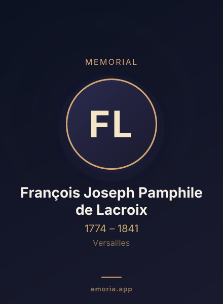 Memorial portrait of François Joseph Pamphile de Lacroix