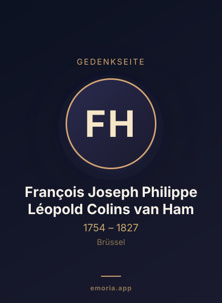 Gedenkportrait von François Joseph Philippe Léopold Colins van Ham