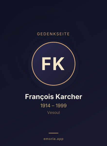 Gedenkportrait von François Karcher