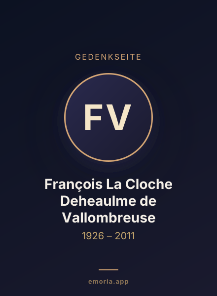 Gedenkportrait von François La Cloche Deheaulme de Vallombreuse