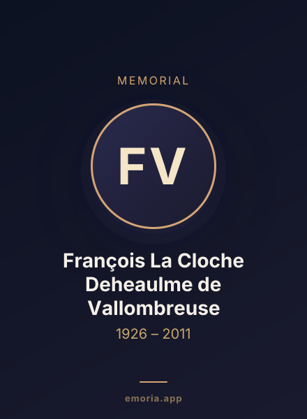 Memorial portrait of François La Cloche Deheaulme de Vallombreuse