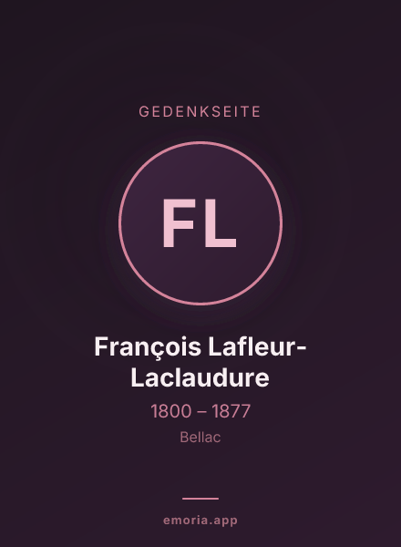 Gedenkportrait von François Lafleur-Laclaudure
