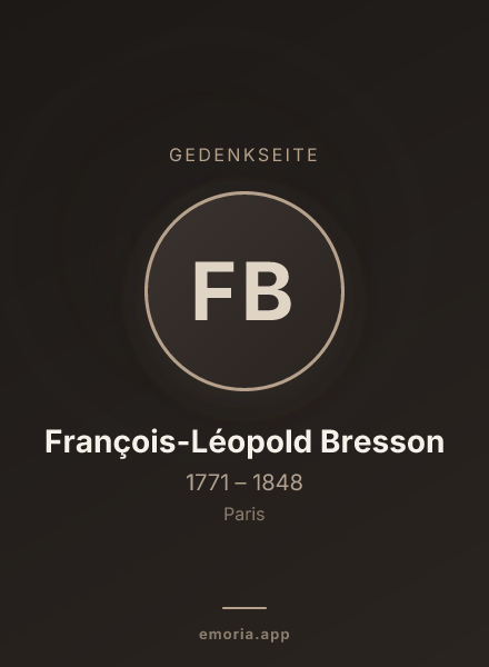 Gedenkportrait von François-Léopold Bresson