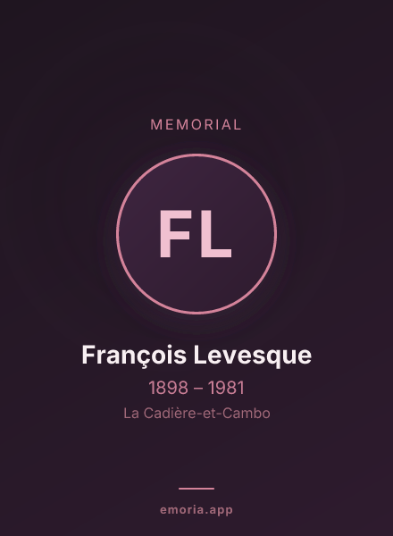 Memorial portrait of François Levesque
