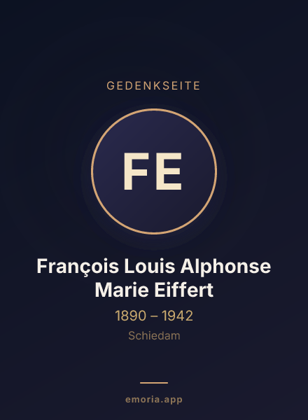 Gedenkportrait von François Louis Alphonse Marie Eiffert