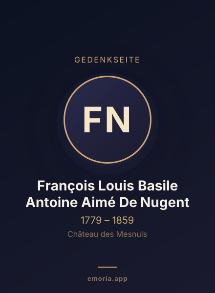 Gedenkportrait von François Louis Basile Antoine Aimé De Nugent
