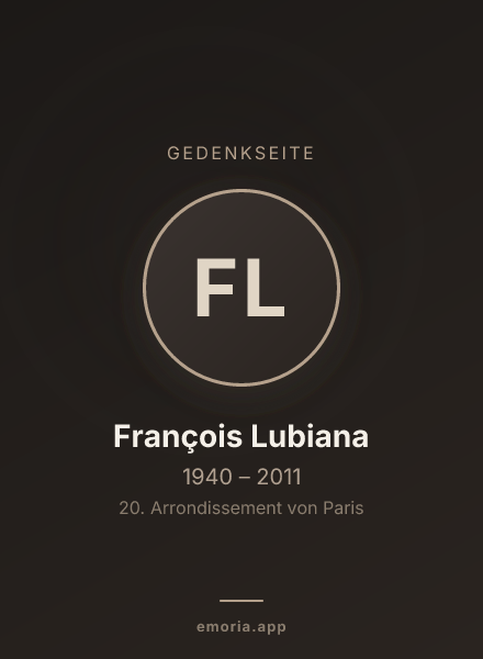 Gedenkportrait von François Lubiana
